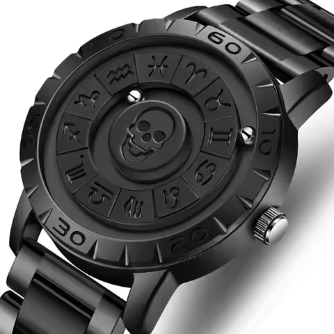 FOXBOX Watch Personalized Fashion Floating Magnetic Pointer Free Ball Bearing Creative Simple Waterp