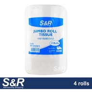 S&R Jumbo Roll Tissue 2-Ply 100% Virgin Pulp 4 rolls