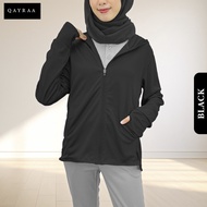 QAYRAA UPF50+ Cap Jacket Jogging Jacket Sport Anti-UV Hoodie /Size S-3XL/Black/Blue/Maroon/Grey/Dust