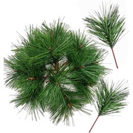 Artificial Green Pine Needles Branches Fake Small Pine Twigs Stems Evergreen Picks Holiday Tree Deco