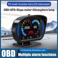 Jpksk【พร้อมส่ง】มาตรวัดความเร็วด้วย GPS OBD2รถยนต์หัวรถหน้าจอระบบคู่ระบบเทอร์โบพร้อมจอแสดงผลแบบ P2พร้