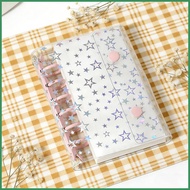 Binder Covers A7 Glitter Star Notebook Protector A7 Budget Binder Cover for Cash Envelopes Journal A