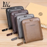 LouisWill Men’s Wallet Three Fold Wallet Fashion Wallet Short Wallet Super Soft PU Wallet Foldable Wallet Retro Wallet Zipper Wallet Business Wallets Multi-card Pocket Wallet ID Credit Cards Holders Purse