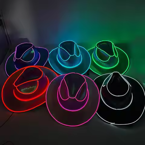Bride Cowgirl Hat Glowing Light Bar Cap Bachelorette Party Supplies Wireless Disco Luminous Led Flas