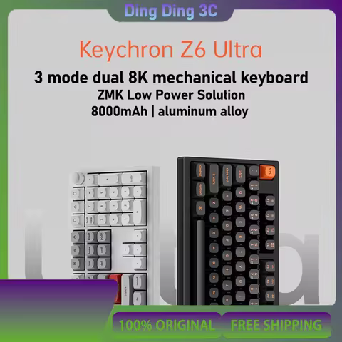 New keychron Z6Ultra Three Mode Dual 8K Mechanical Keyboard 108 Customized Aluminum alloy Hot Swap K
