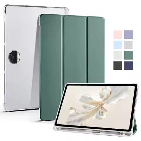 Coque For Honor Pad 9 Case With Pen Holder Trifold PU Leather Soft Back Stand Tablet Funda For Honor