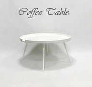 =東方木= 白色 90公分 圓形曲木茶几 邊桌 咖啡桌 搭配實木腳