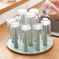 1 Pc 4/9/12 Giá để cốc úp ngược có thể tháo rời có khay để trên mặt bàn, Giá phơi cốc để bàn gia dụn