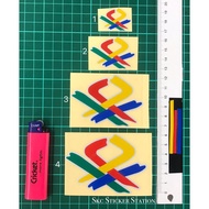 Pangkah Benetton Logo (4 sizes available) Sticker Cutting Overlapping Reflective #pangkah #logo #ben