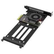 JMT PCI-E 5.0 X4 To EDSFF E1.S / E3.S SSD Adapter Card With Cooling Fan For 5.9mm 8.01mm 9.5mm 15mm 