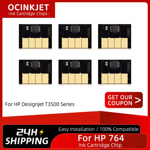 For HP 764 Ink Cartridge Chip HP764 For HP Designjet T3500 Printer C1Q13A C1Q14A C1Q15A C1Q16A C1Q17