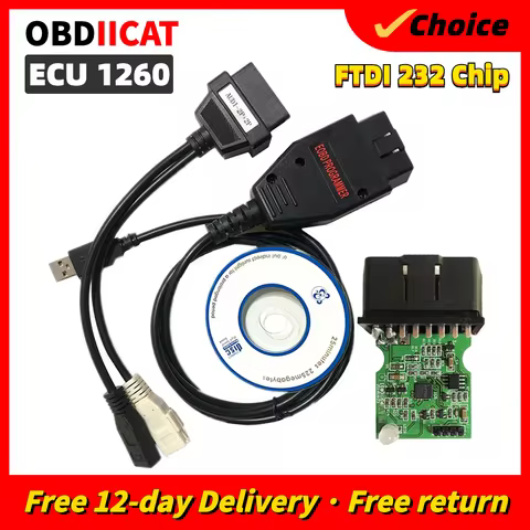 1260 ECU Galletto 1260 FTDI FT232RQ RL EOBD ECU Programmer Read Write Car ECU Flasher Works For Mult