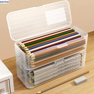 SERINA Storage Box, Plastic Large Capacity Pencil Holder, Convenient High-quality Durable Transparen