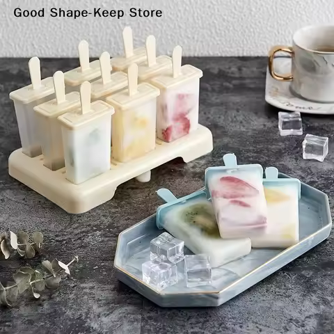 dailyPlastic Stick Ice-lolly Mold 9 Grid Ice Cream Popsicle Mold DIY Ice Cream Machine Homemade with