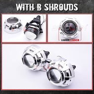 ไฟหน้าโปรเจคเตอร์ เลนส์โปรเจคเตอร์ 24V 3 นิ้ว Bi LED 20000LUX 55W อุปกรณ์เสริม สําหรับรถบรรทุก รถบัส