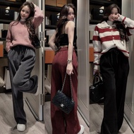 Women's high-waisted straight pants made of thick velvet in 3 super hot colors Cama Clothes HCOM3624
