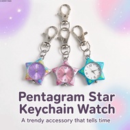 CHERRY3WK Star Keychain Watch, Portable Pentagram Design Pocket Watch, Lightweight Star Shaped Penta