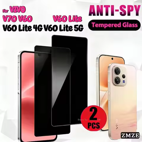 3Pieces for VIVO V60 V70 Elite V70 FE Series Privacy Tempered Glass For V60 Lite 4G V60 Lite 5G Fron