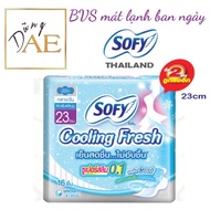 Sofy Super Thin Daytime Cool Wing BVS - Sofy Cooling Fresh Thai Sanitary Napkin 16 Pieces (23cm)