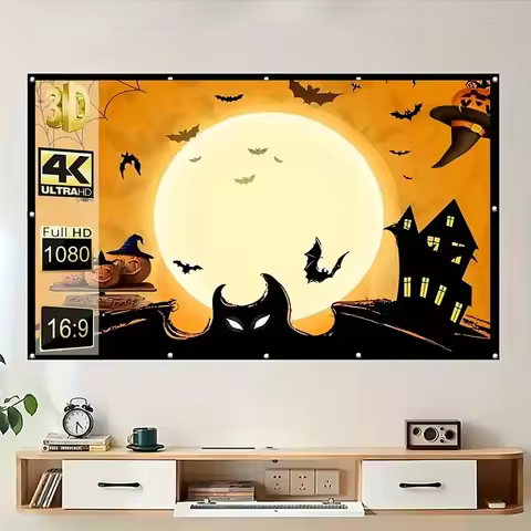 Projector screen 16:9 indoor/outdoor used for theater/office backyard party theater screen 100/120/1