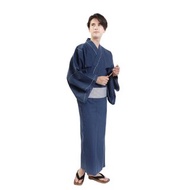 日本 和服 男 綿 浴衣 腰封 2 件 套組 L Z35-b1 yukata