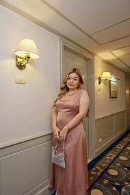 bacon. - Champagne Dress (เดรสสาวอวบ ไซส์ใหญ่ Plus size XL 2XL 3XL 4XL 5XL)