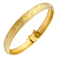 ZHULIAN BG5009 Gelang Tangan Classic Engraved Floral Bangle Gold Plated Emas Zhulian