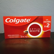 [แพ็คคู่] Colgate Optic White Volcanic Mineral (100g ×2หลอด) ยาสีฟันฟันขาว