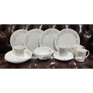 corelle 20 pcs silver crown with mug sets