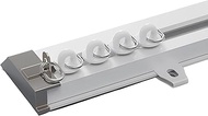 White Aluminum Alloy Curtain Track - 3/10" Thick, Home Commercial Ceiling Room Divider Curtain Rod, 