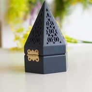 Pyramid Wooden / Kayu Mabkhara incense burner with Bakhoor / incense / gaharu drawer