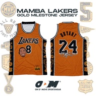 Mamba Lakers Gold Milestone Jersey Retro Jersey