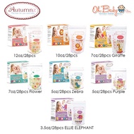 Autumnz Double Ziplock Breastmilk Storage Bag (5 Boxes 3.5oz/5oz/7oz/10oz/12oz)