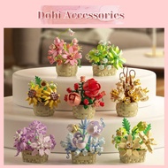 Puzzle Toy Set Assembling Toy Model of Flower Pots and Plants as a Meaningful Display Decoration Gif