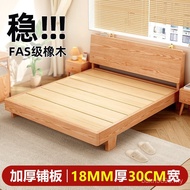Solid Wood Bed Rice Pure Solid Wood Log Style Household Main Bed Double Bed All Solid Wood Single Be
