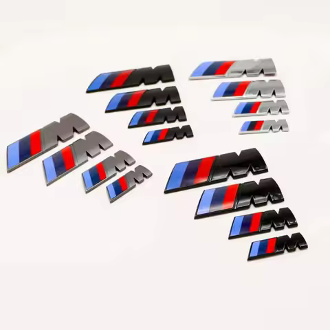 BMW M Performance 3D Emblem, ABS Glossy Black Front Grille & Rear Trunk Badge Sticker for M3 M5 X3 X