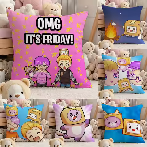 Cartoob L-LankyBox Foxy Boxy Cute Pillow Case Comfort Sofa Bed Silky Elegant Invisible Zipper Custom