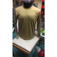 Baju Inner Kosong Kain Microfiber Jersi T-shirt utk Inner Baju Askar Warna SAND..Lengan Pendek dan Lengan Panjang👍💪
