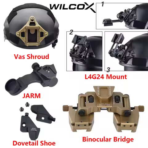 Wilcox Metal L4 G24 L4G24 NVG Mount JARM Tactical Helmet Vas Shroud Adapter Binocular Bridge Dovetai