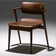 Walnut Dining Chair Material North American Log Supplement Solid Wood Armchair Short Retro Household