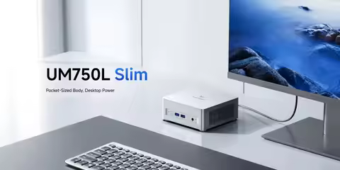 MINISFORUM UM750L Slim Mini PC AMD Ryzen 5 7545U LPDDR5 16GB 6400MT/s 1TB SSD Support DP WiFi6E BT5.