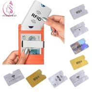 OCEANMAP 10pcs Anti RFID Card Holder, NFC Blocking Aluminium Foil NFC Blocking Case, Resuable Reader Lock Anti Theft Silver ID Card Box Female/Male