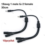 10pcs 18awg 7A 30CM DC 12V 24V 1 Male to 2 Female 2 Way Splitter Connector DC Power Supply Adapter E
