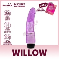 Midoko Vibrating Crystal Thick Realistic Dildo Purple