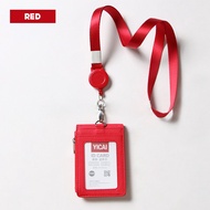 TOKOPIDIA Adjustable Badge ID Card Holder With Zip & Yoyo Leather Quality Employee Work Vertical Hol