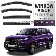 yolandd รถกระจกหน้าต่าง Deflector หน้าต่างแผ่นกันน้ำลมฝน Sun Smoke Guard Shade สำหรับ Chery Tiggo 8 