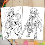 Set of 50 Naruto Coloring Pages A4, A5 Size - Educational toys to help children practice creative co