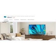 SONY 2024 85INCH K-85S30 BRAVIA 3 4K HDR Processor X1™  4K Ultra HD High Dynamic Range (HDR) Smart T