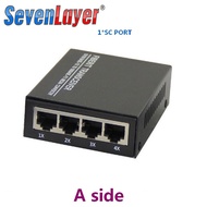 1G4E Media Converter 4 RJ45 Port Fiber Optic 20KM Media Converter Single Module Ethernet Gigabit Sin