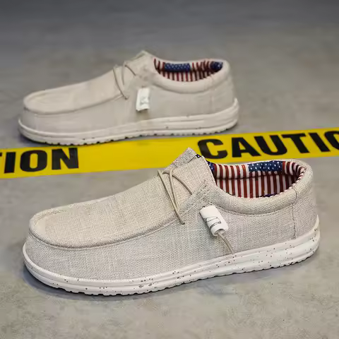 Men Shoes Casual Canvas Loafers Shoes Light Breathable Flats Leisure Male Vulcanized Shoes Walking S